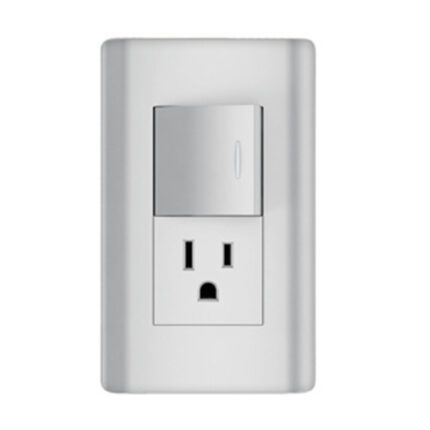 TOMACO POLAR 15A + INTERRUPTOR 10A 125/250V PLATEADO