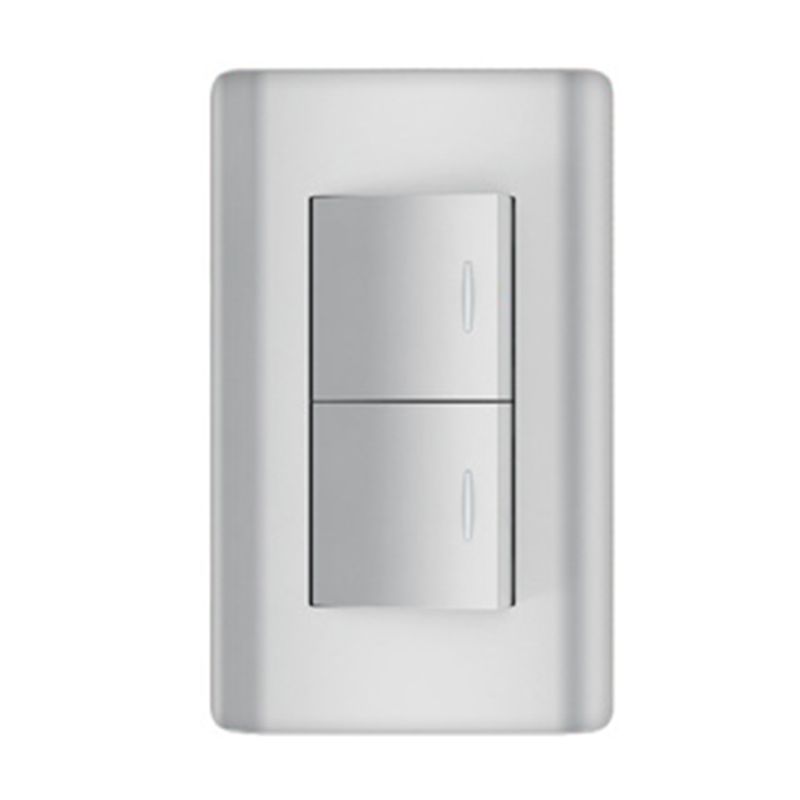 12-INTERRUPTOR DOBLE 10A 125_250V PLATEADO AQUA